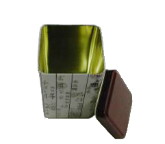 Offset Printing CMYK Color Square Tin Can 75x75x120Hmm