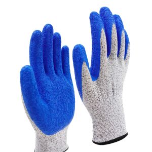 Durable Latex Safety Gloves Wear Resistant Crinkle Latex Rubber Construction