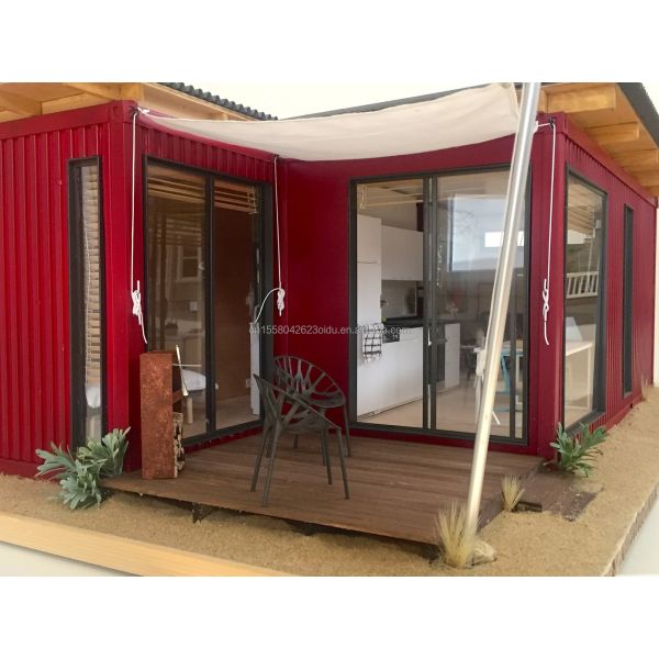 Two/Three Bedrooms One Bathroom Galvanized Steel Square Tubes Luxury Prefab Folding Container Homes for Garden Family