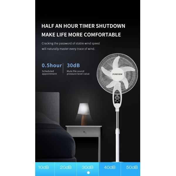 High Speed Solar Rechargeable DC Fans with Remote Control and 16 inch Electric Stand Fan