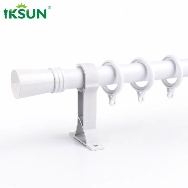 Noise Free 22 Ft Curtain Rod , White Adjustable Curtain Pole Aluminium 6063