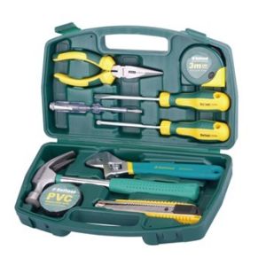 Quality 10 pcs household tool set ,with pliers,wrench,screwdrivers ,hammer ,cutter knife . for sale