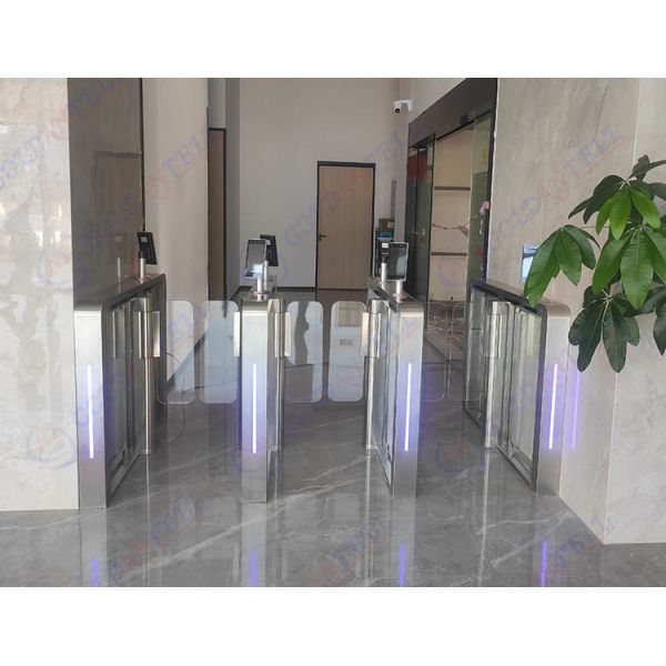 High-Speed Electronic Quick-Pass Turnstile Security Contactless Metro Turnstyle with Face & Card Multiple Recognition