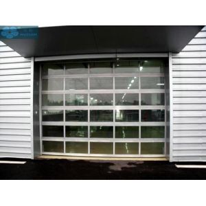 China Transparent PC Glass Sectional Overhead Door For Garage on sale