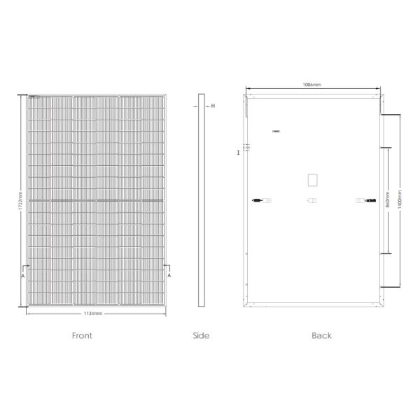410W-430W Jinko Tiger Neo N Type Solar Photovoltaic Modules Monofacial 54HL4-(V)