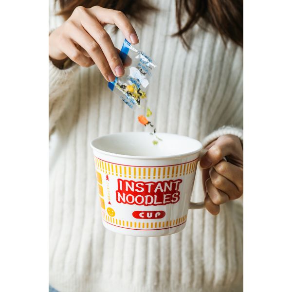 Sustainable Ceramic Instant Noodle Bowl , Porcelain Ceramic Ramen Bowl Set