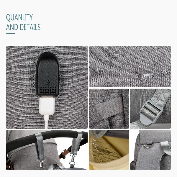 Waterproof Mommy Diaper Bag Large Capacity Backpack Organizer Multifunction Baby Bags With Stroller Strap For Mom&Dad