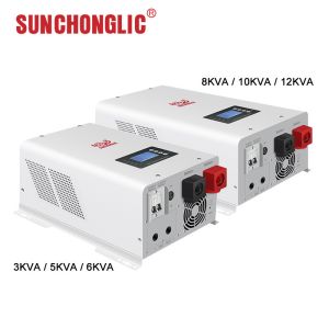 48V Low Frequency 6kw Hybrid Solar Inverter 80A With Smart Energy Management AC Charger