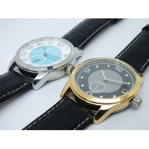 2014 fashion watch Stainless steel case with geniune leather strap