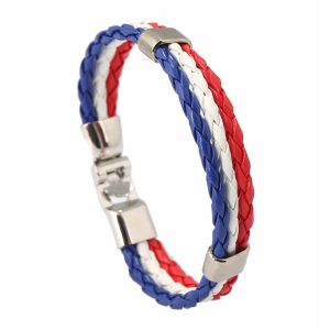 Newest selling good quality braided female pu bracelet wholesale
