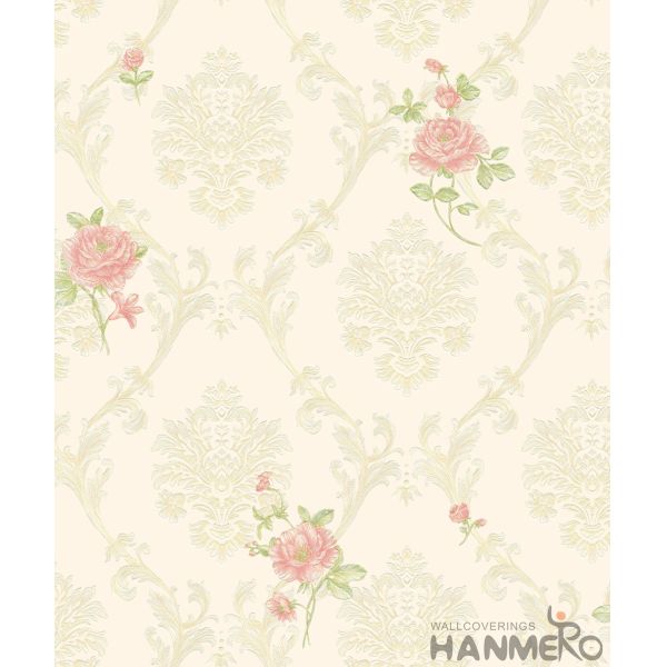 Luxury Floral PVC 0.53*10M Wallpaper European Style Living Room Bedroom Decor in Stock