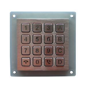 16 Keys Matrix Interface Metal Keypad Backlit SS Rugged Numeric Keypad For Kiosk