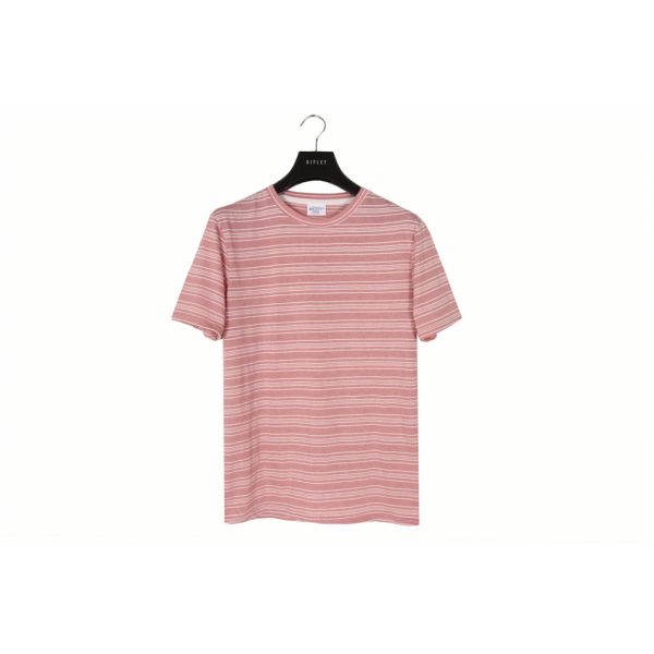 Stockpapa Pink Khaki Mens Striped Tee S M L XL