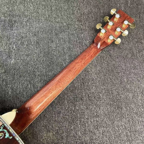 Custom D Body Life Tree Inlay Sunburst Acoustic Electric Guitar, Customized logo, Ebony Fingerboard, Martin style D45 acoustic guitar