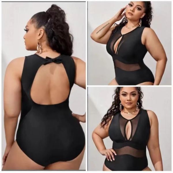 Buy Hollow Extra Large Swimsuits Backless Black Sexy Bikini at wholesale prices