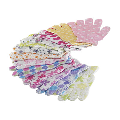 Buy House Exfoliating Bath Mitt Body Wash Gloves Wave Pattern Printed at wholesale prices