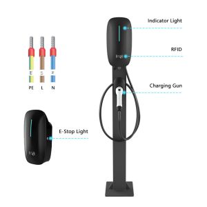 Portable 7kW DC Fast Charging 220V EV Car Charger with Connection Temperature