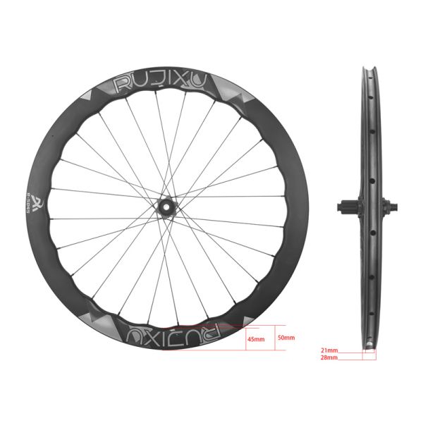 Lightweight Carbon Disc Brake Wheelset 54T Ratchet Wave Shape Carbon Road Bike Wheelset