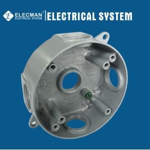 4" Round Weatherproof Electrical Exterior Receptacle Box Aluminum