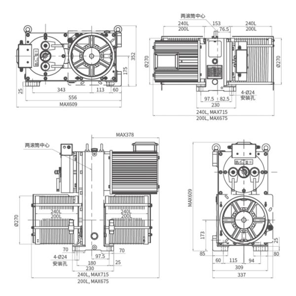 DC 110V Elevator Gearless Traction Machine Motor For Passenger Elevator Parts