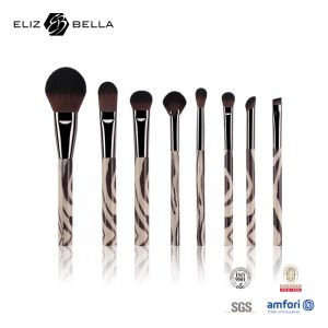 8PCS Women Makeup Brush Gun Ferrule 100% Syntheitc Hair Cosmetic Brush Set Full