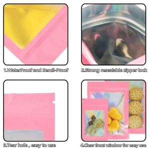 3.5Mil Custom Heat Seal Mylar Bags Odor Proof Zipper Closure