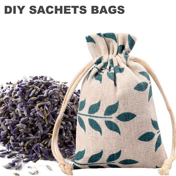 Breathable Muslin Drawstring Pouches , Burlap Reusable Bags Wedding Party Applied