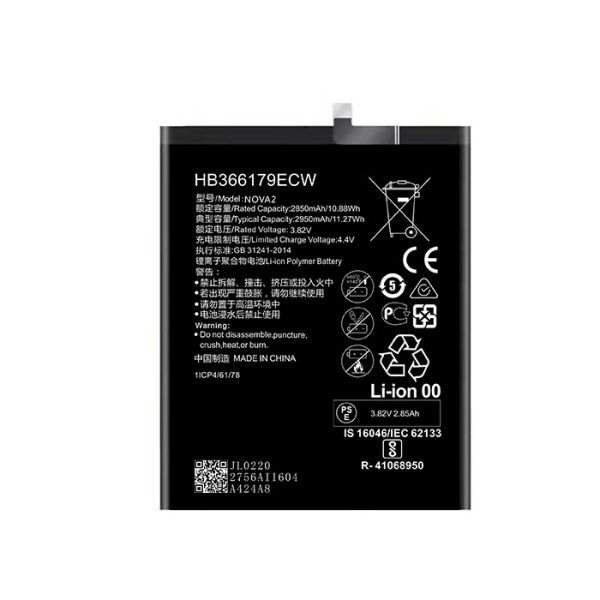 Buy Nova 2 Huawei Lithium Ion Battery HB366179ECW 2950mah Black at wholesale prices