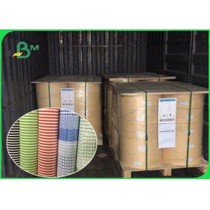 China Biodegradable Food Grade Printed Straw Paper Roll Stripe Color / Customized Color on sale
