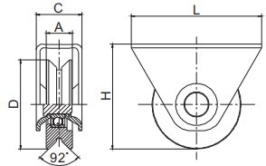 Q235 Y Groove Sliding Gate Wheel Zinc Plated Silver