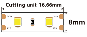 2835 2LED/Cut Short-Unit Mini Cut Cutable 24V Flexible Led Strip Lights