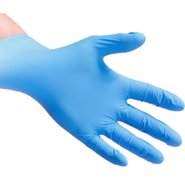 Buy 245mm Powder Free Blue Vinyl Gloves Resistance To Chemical at wholesale prices