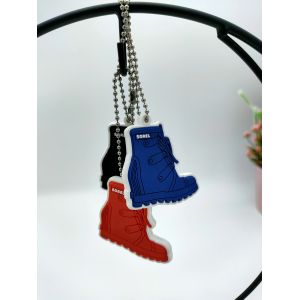 Sorel Shoes Shape Rubber Pvc Keychain 2D Design Decorative Doublesided