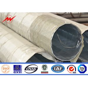 60ft 65ft Bitumen Burial Type Galvanised Steel Tubular Pole For Transmission