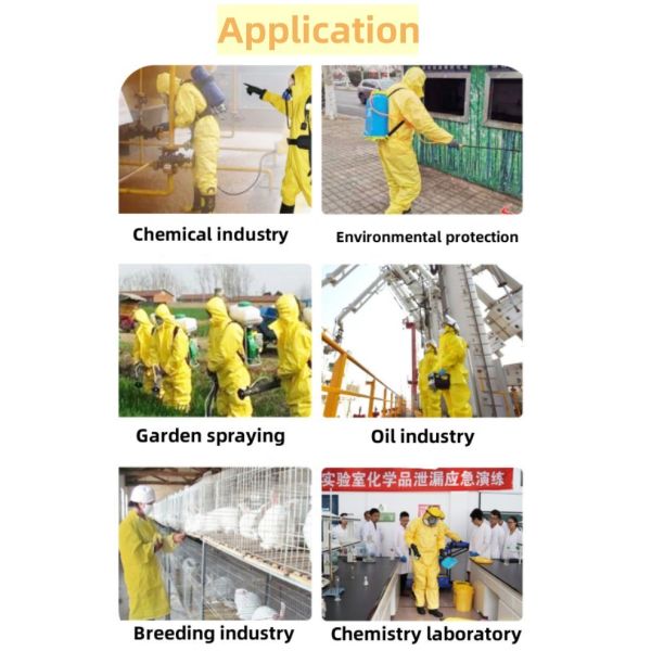 Customized Yellow Disposable Coverall Chemical Resistance Protective Suit