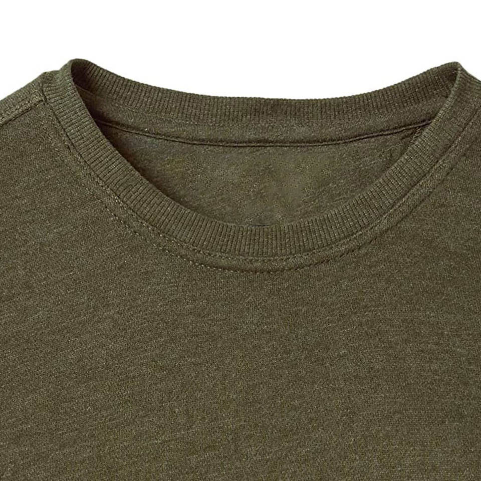 4 Way Stretch Cotton Embroidered Crewneck Sweatshirt Anti Shrink