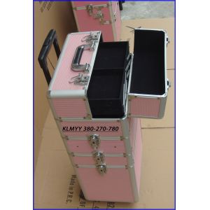 aluminum trolley vanity case with foldable drawers KLMYY380-270-780