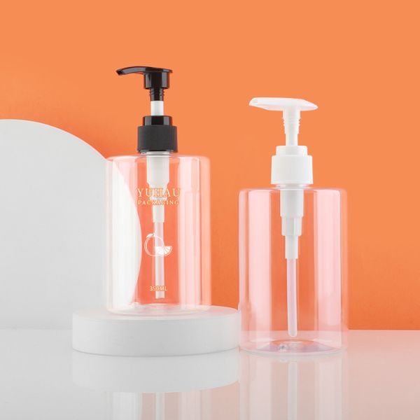 Buy 350ml Cylinder PET Pump Shampoo Bottle For Cosmetic Packaging at wholesale prices