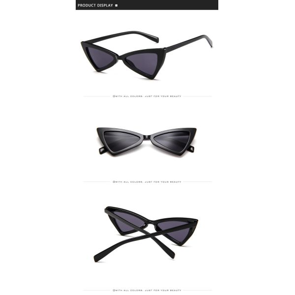 Triangle UV400 Vintage Women Retro Cat Eye Sunglasses
