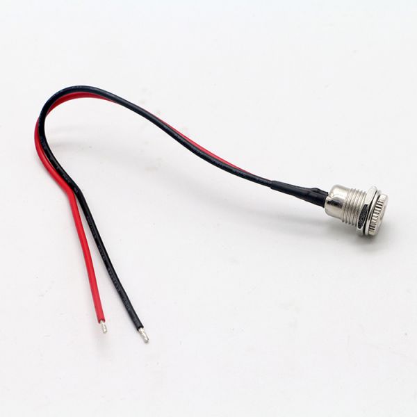 Threaded Female Mount DC099 Barrel Jack Socket 10A 5.5x2.1mm DC Power Adapter Tinnned Wire End Cable