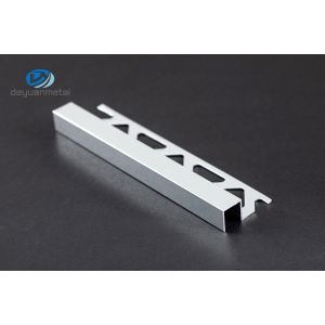OEM 6063 Aluminium Tile Trim Chrome Square Edge 8mm 2.5m Length