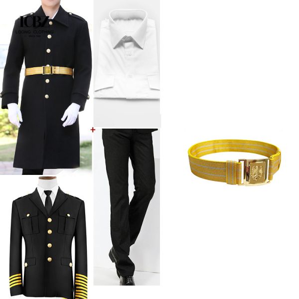 Customized Color Air Hostess Uniform Unisex Thickened Wool Coat for Winter Warmth