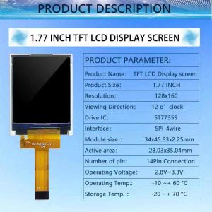 TFT LCD 1.77'' 1.8'' 128*160 128XRGBX160 TFT LCD 1.8 1.77 inch 128X160 LCD