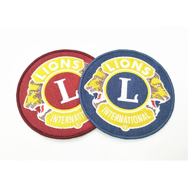 Buy Club Souvenir Embroidered Badge Patches Lion Logo Cotton Fabric at wholesale prices