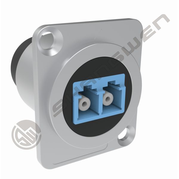 Fiber Optic Panel Mount D-Type LC Female to Female Coupler Single-Mode Multimode