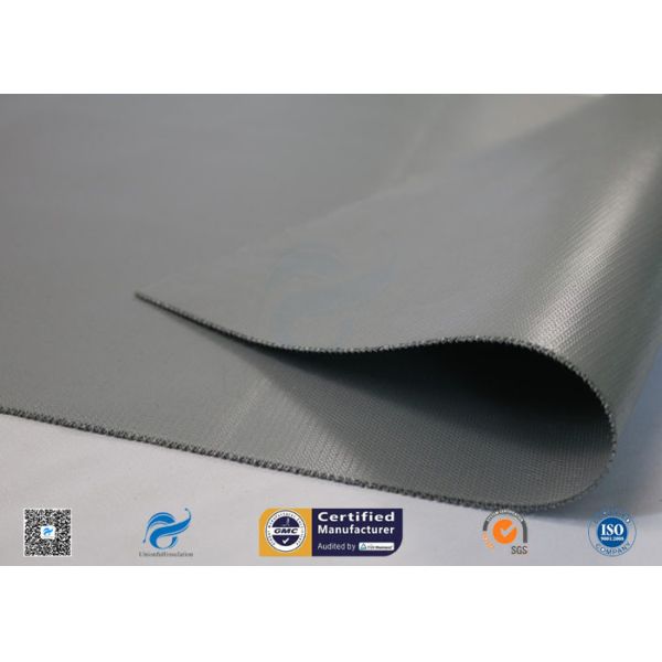 Silver Grey Liquid Silicone Coated Fiberglass Fabric E - Glass 0.45mm