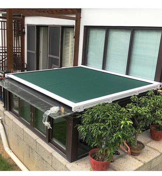 Conservatory Patio Retractable Roof Awning / Free Standing Balcony Roof Retractable Awning