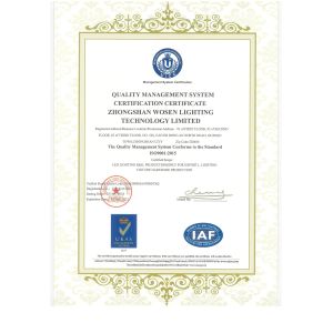 ZHONGSHAN WOSEN LIGHTING TECHNOLOGY CO., LTD. Certifications