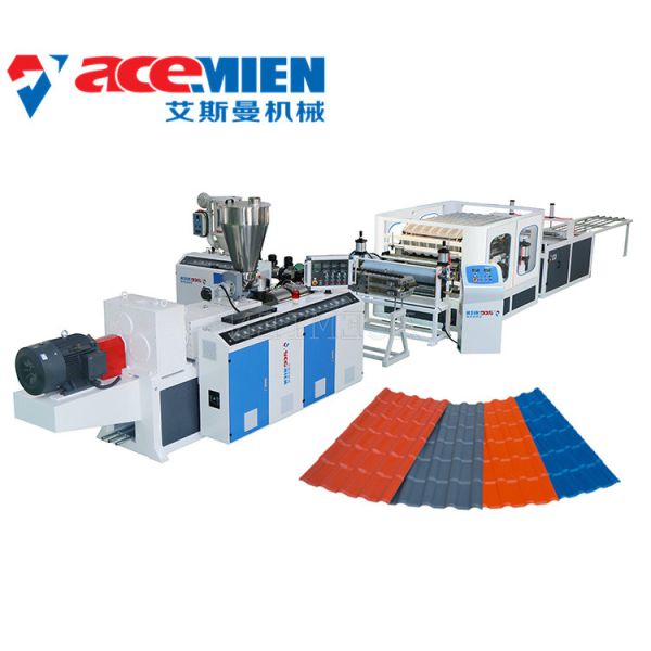 Buy Double Screw 300kg/H 3mm Plastic Roof Tile Making Machine at wholesale prices