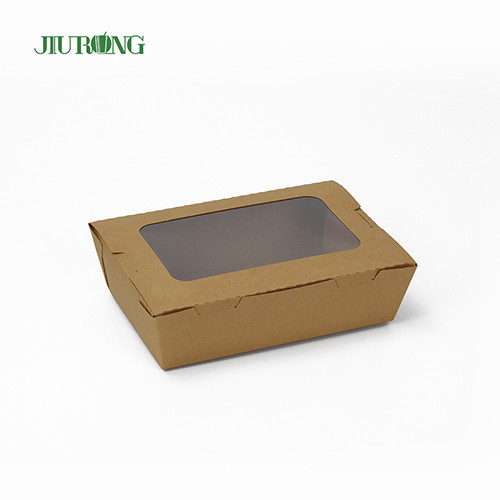 Buy Custom Biodegradable Paper Container 12x12x6cm Kraft Paper Waterproof at wholesale prices